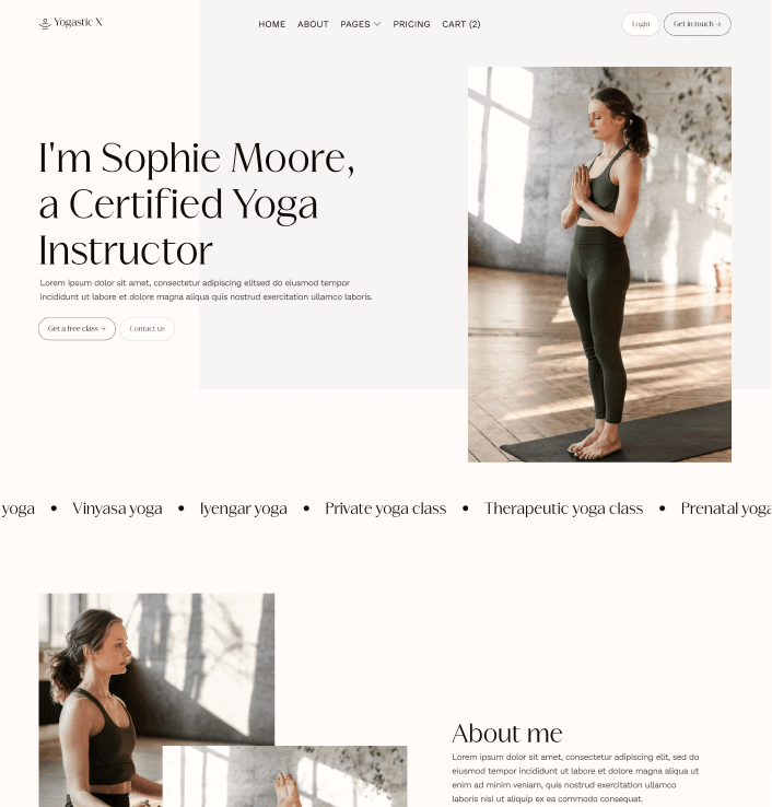 Yogastic X - Home V3 Page - Yoga Webflow Template