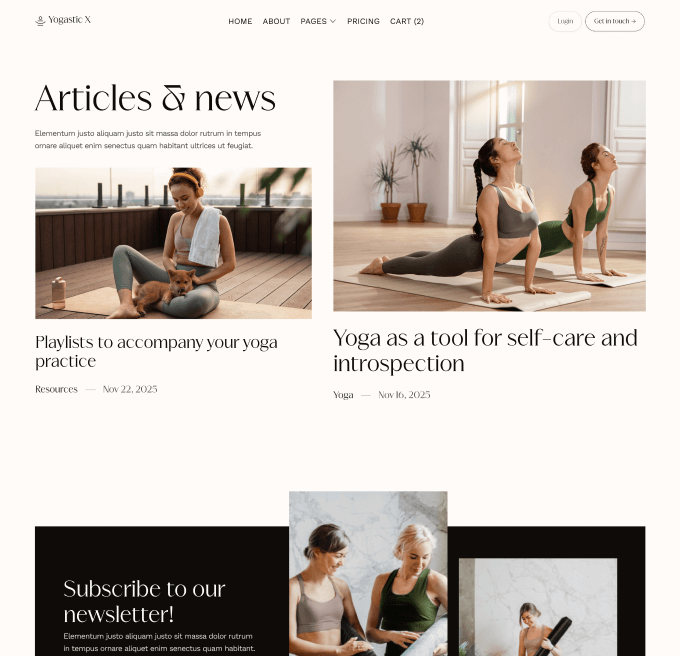 Yogastic X - Blog V2 Page - Yoga Webflow Template