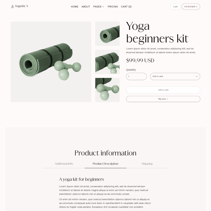 Yogastic X - Shop Single Page - Yoga Webflow Template