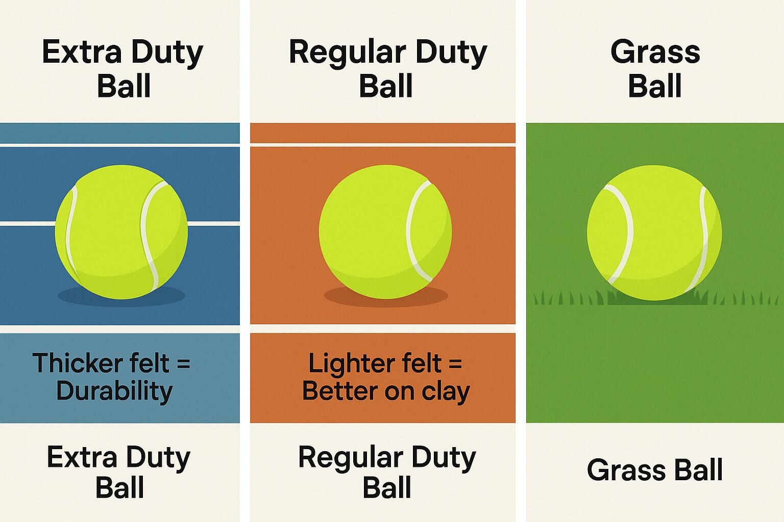regular duty vs extra duty tennis balls