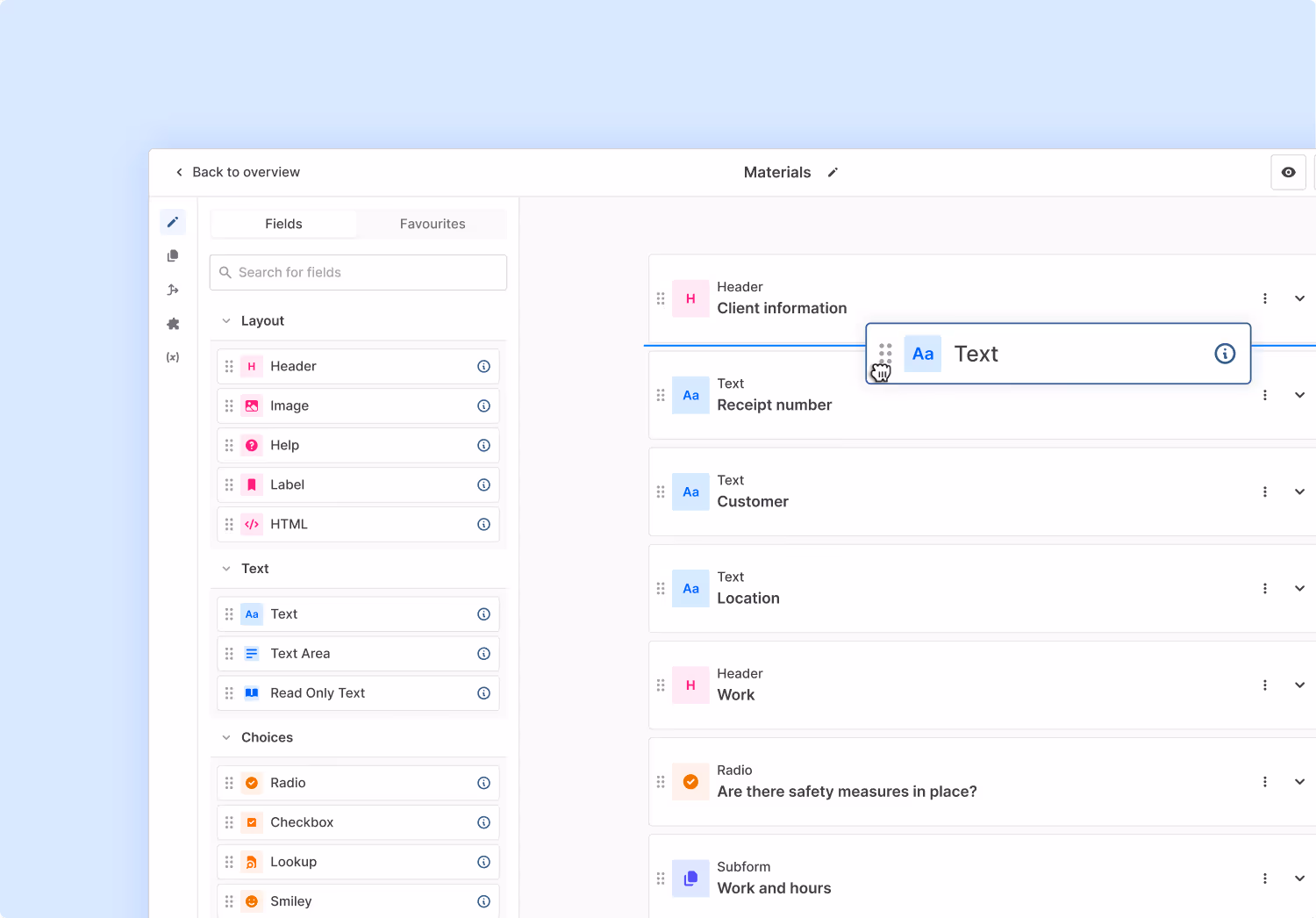 MoreApp 's easy Form Builder