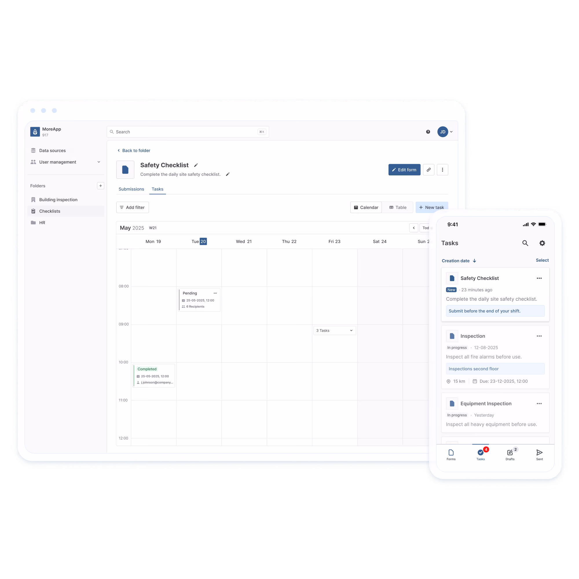 MoreApp tasks feature visual