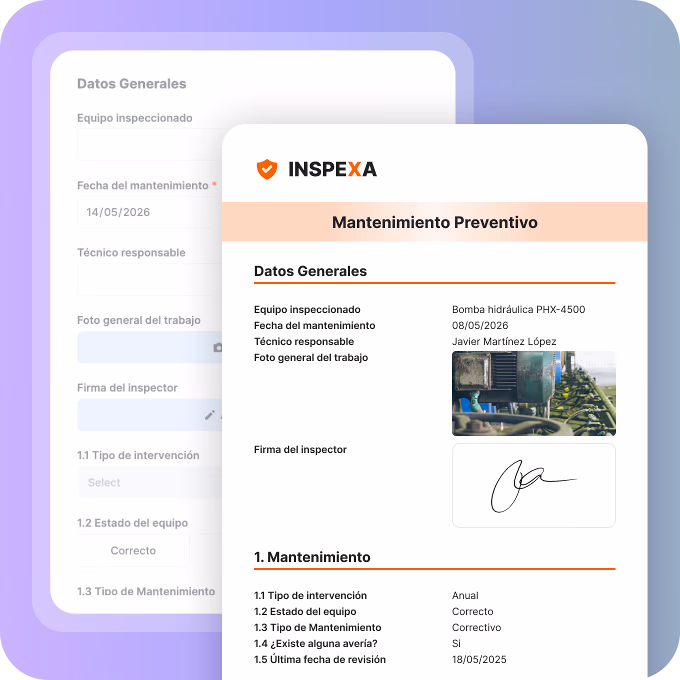 MoreApp orden de servicio reports