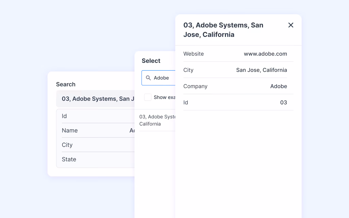 MoreApp Search field