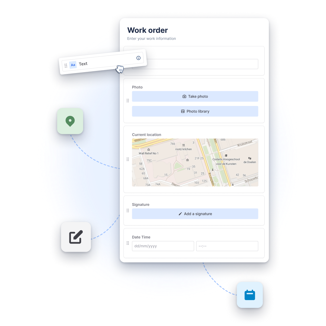 Example of a MoreApp form built with different fields