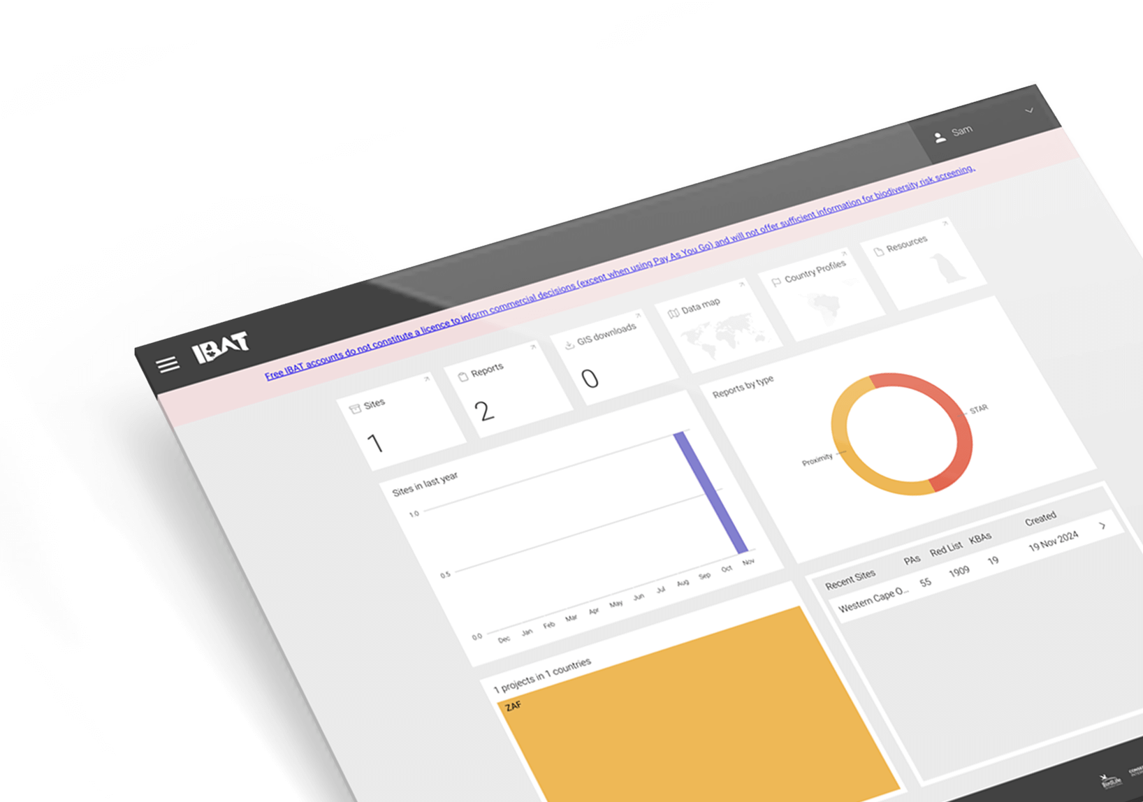 IBAT report page from app