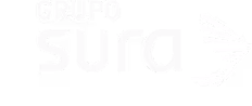 Logo of Grupo Sura with stylized text and an abstract wing design.