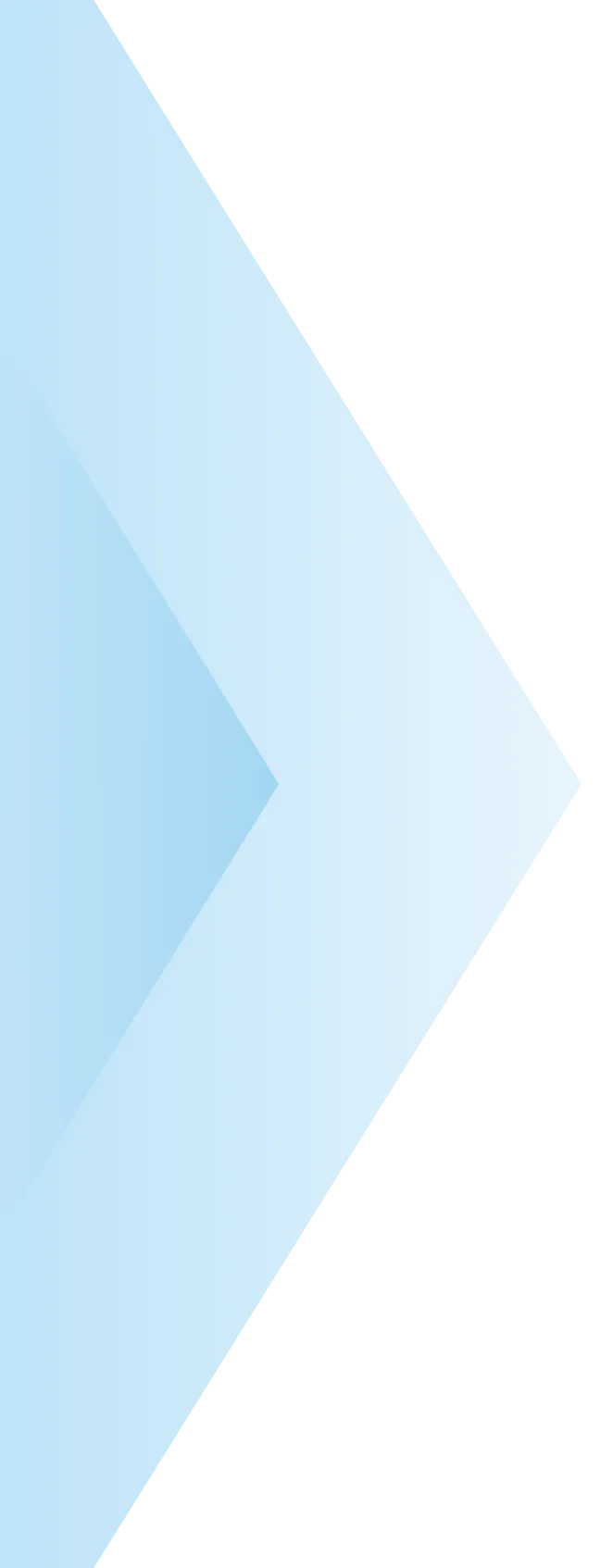 Abstract geometric design featuring layered translucent blue chevrons on a white background.