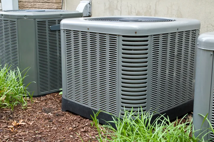A HVAC unit installed outside the home