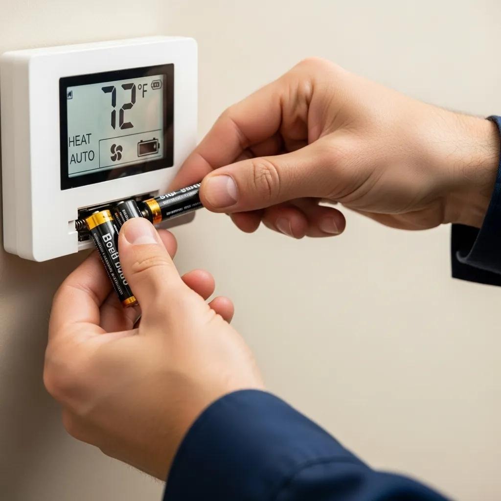 Replacing batteries in a digital thermostat