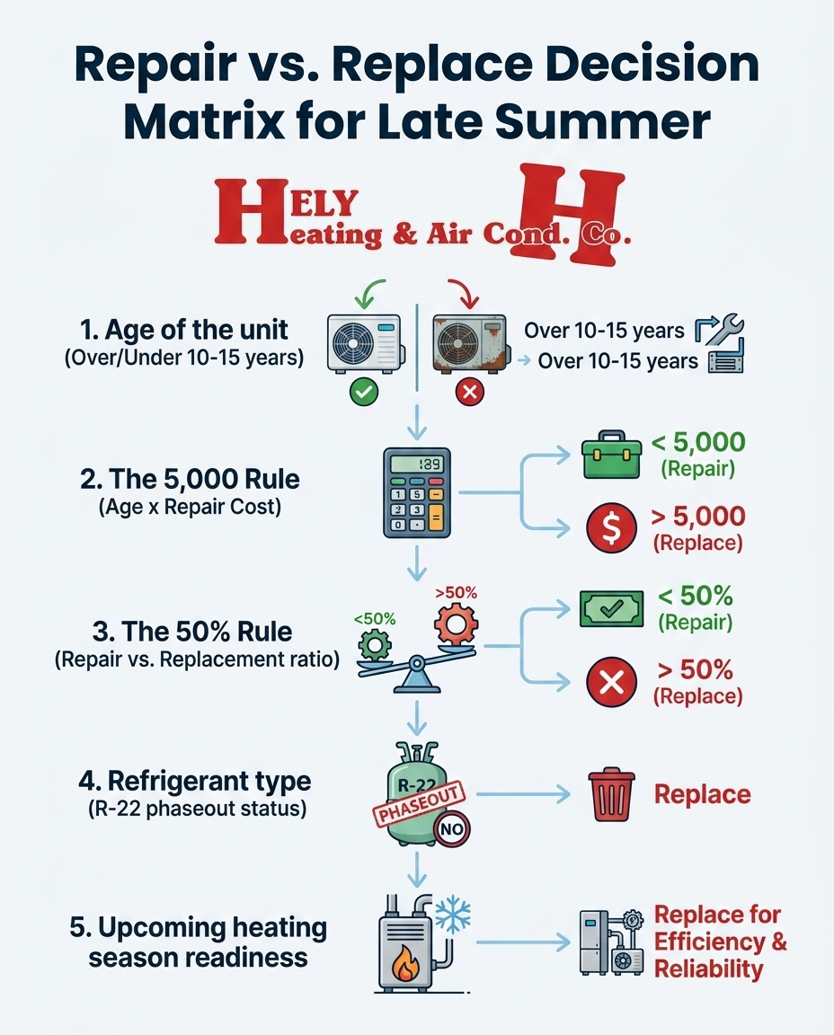 Repair vs. Replace Decision Matrix for Late Summer