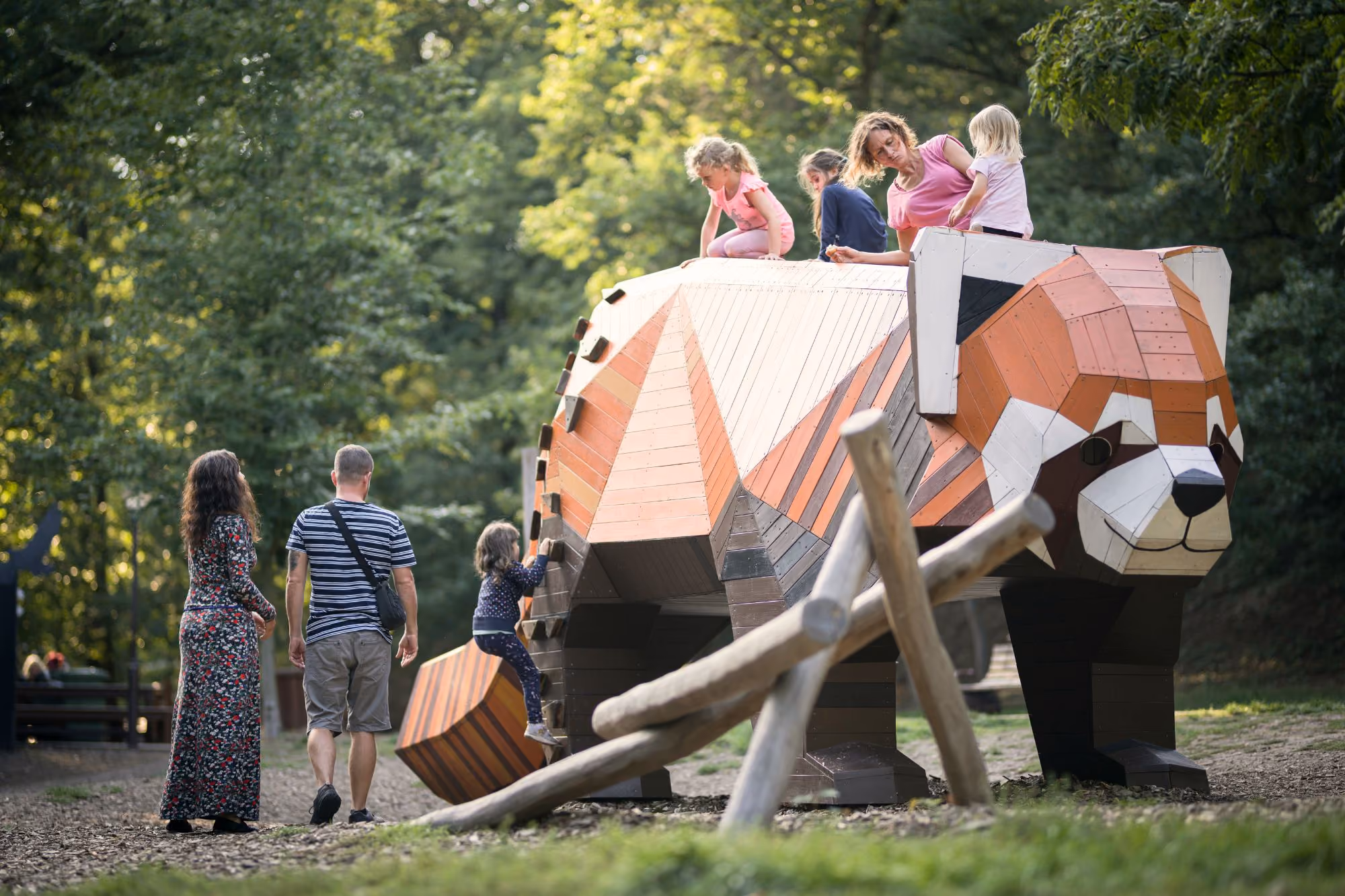 Red panda play sculpture