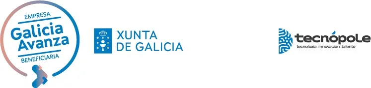 Logos de Galicia Avanza, Xunta de Galicia y Tecnópole, relacionados con la innovación y tecnología en Galicia.