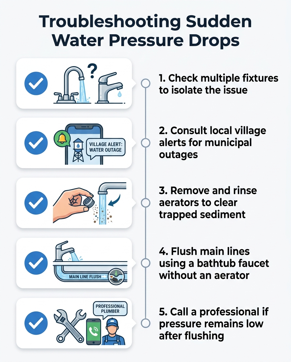 Troubleshooting Sudden Water Pressure Drops