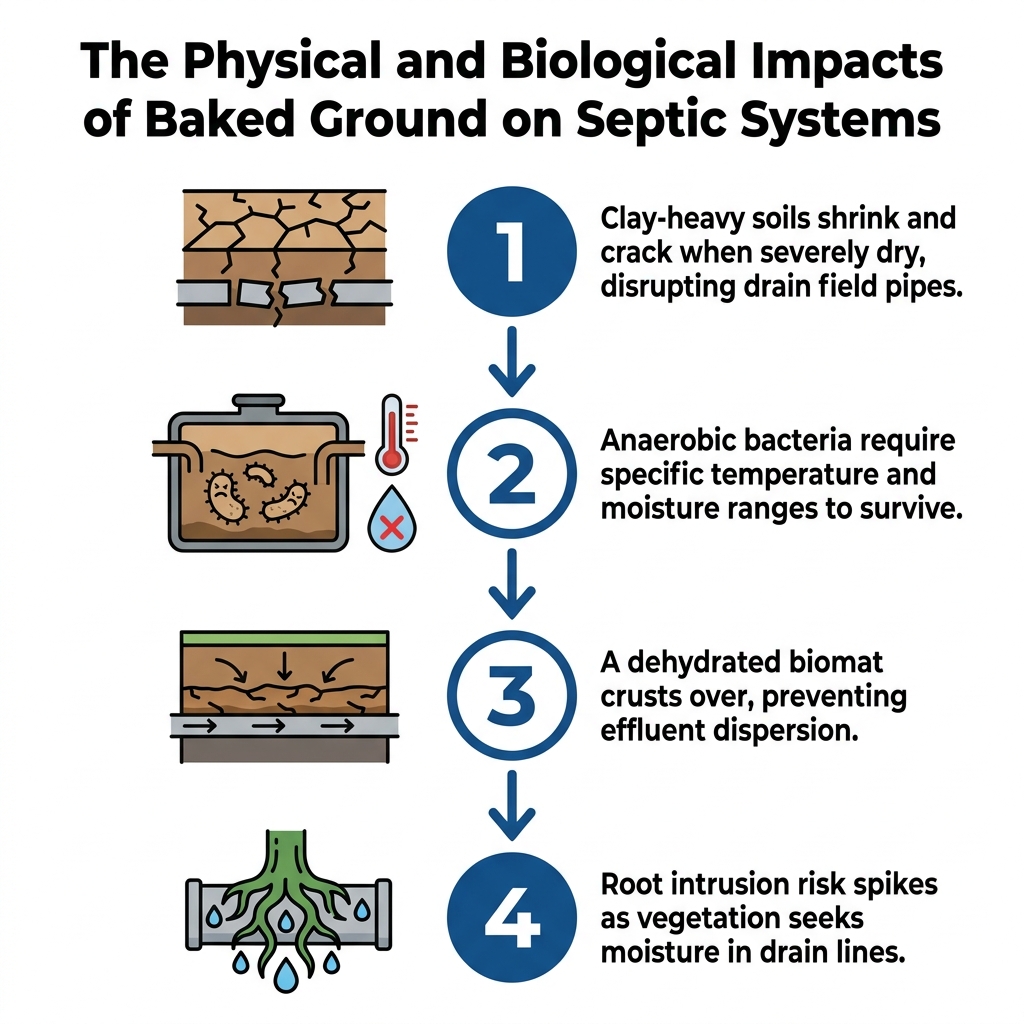 The Physical and Biological Impacts of Baked Ground on Septic Systems