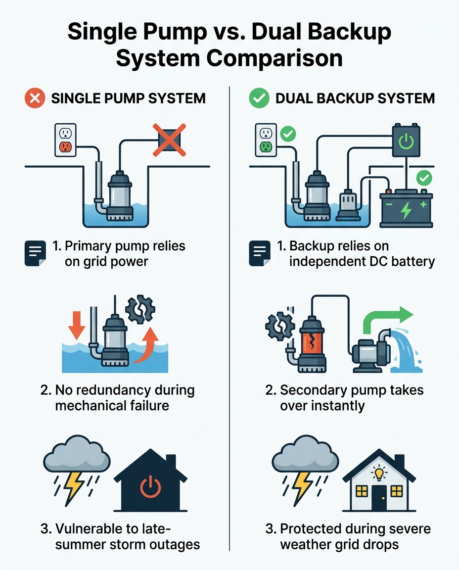 Single Pump vs. Dual Backup System Comparison