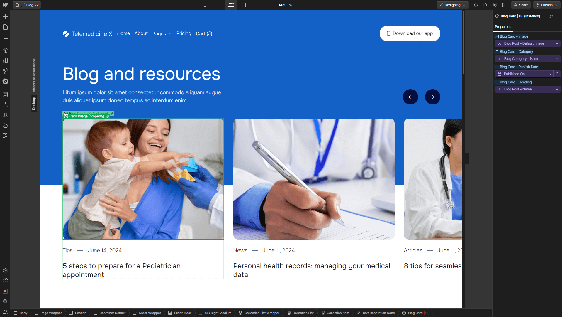 CMS Content - Telemedicine X Webflow Template