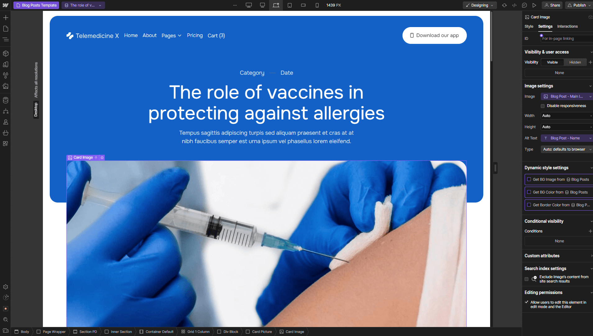 CMS Page - Telemedicine X Webflow Template