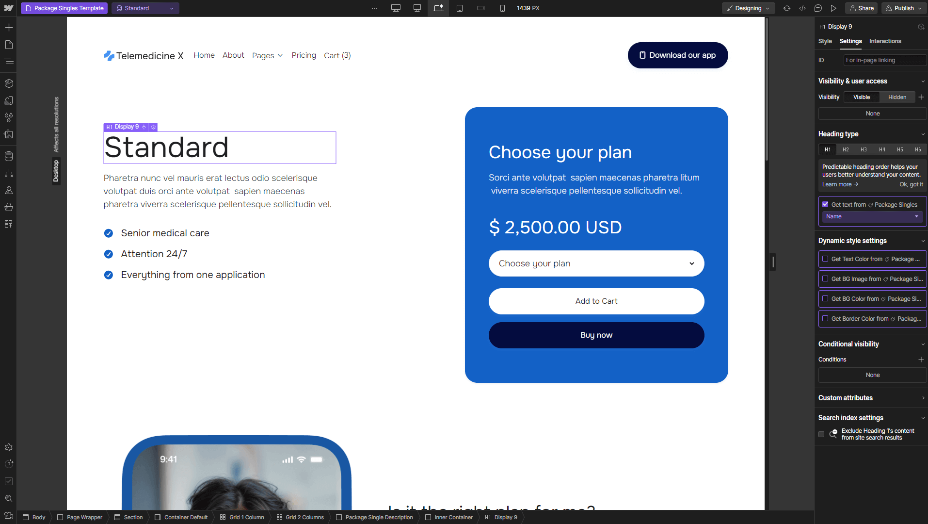 Ecommerce Page - Telemedicine X Webflow Template