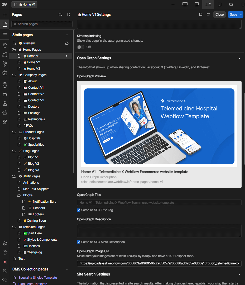 SEO - Telemedicine X Webflow Template