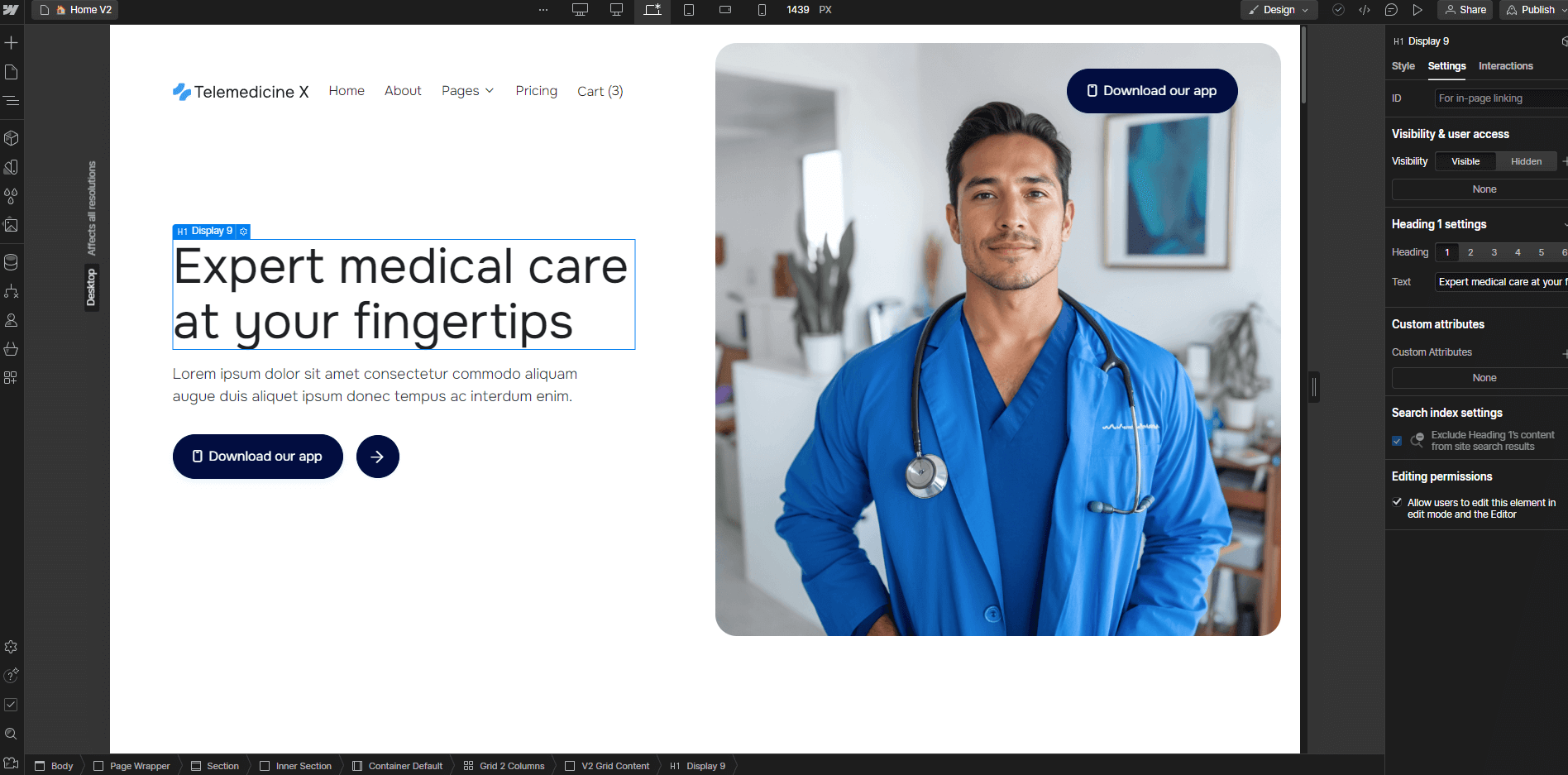 Static Content - Telemedicine X Webflow Template