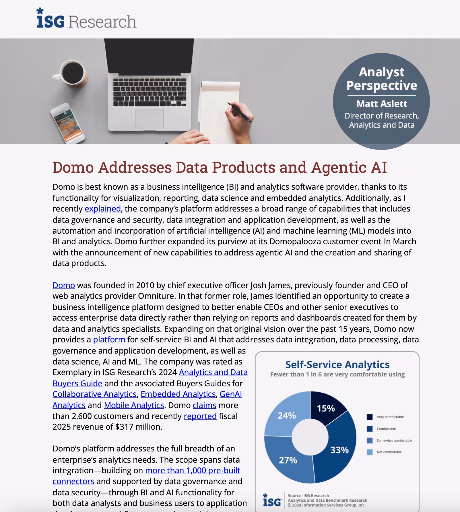 ISG Research: Domo Addresses Data Products and Agentic AI