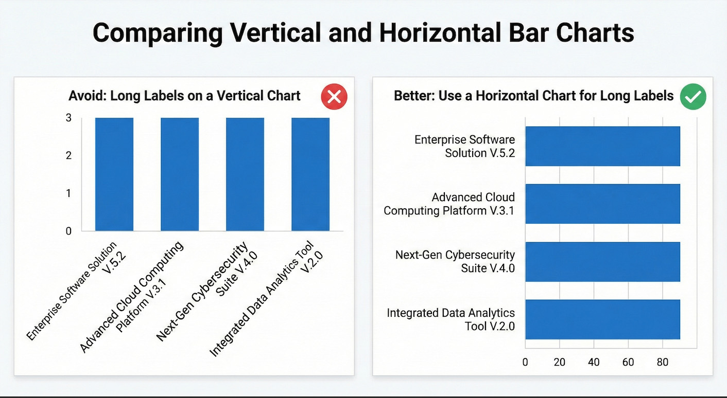 Comparing vertical and horizontal bar charts