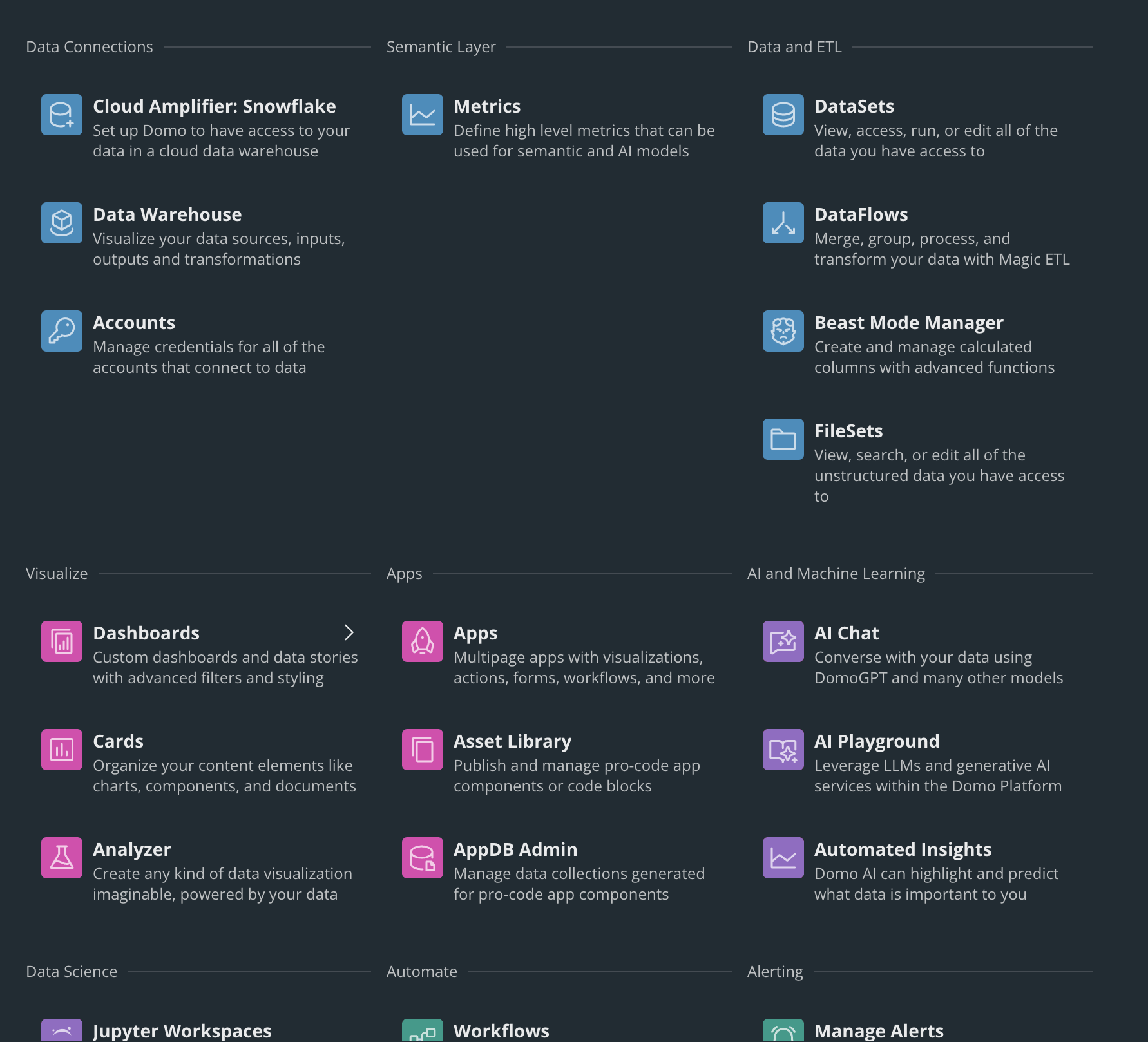 Screenshot of the new navigation