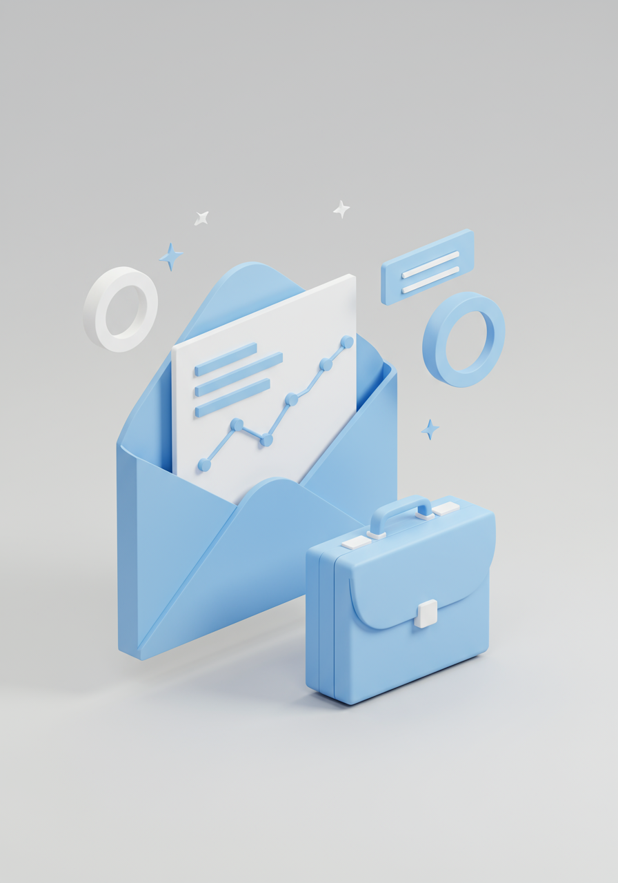 Executive Email Insights AI Agent - 3D isometric illustration
