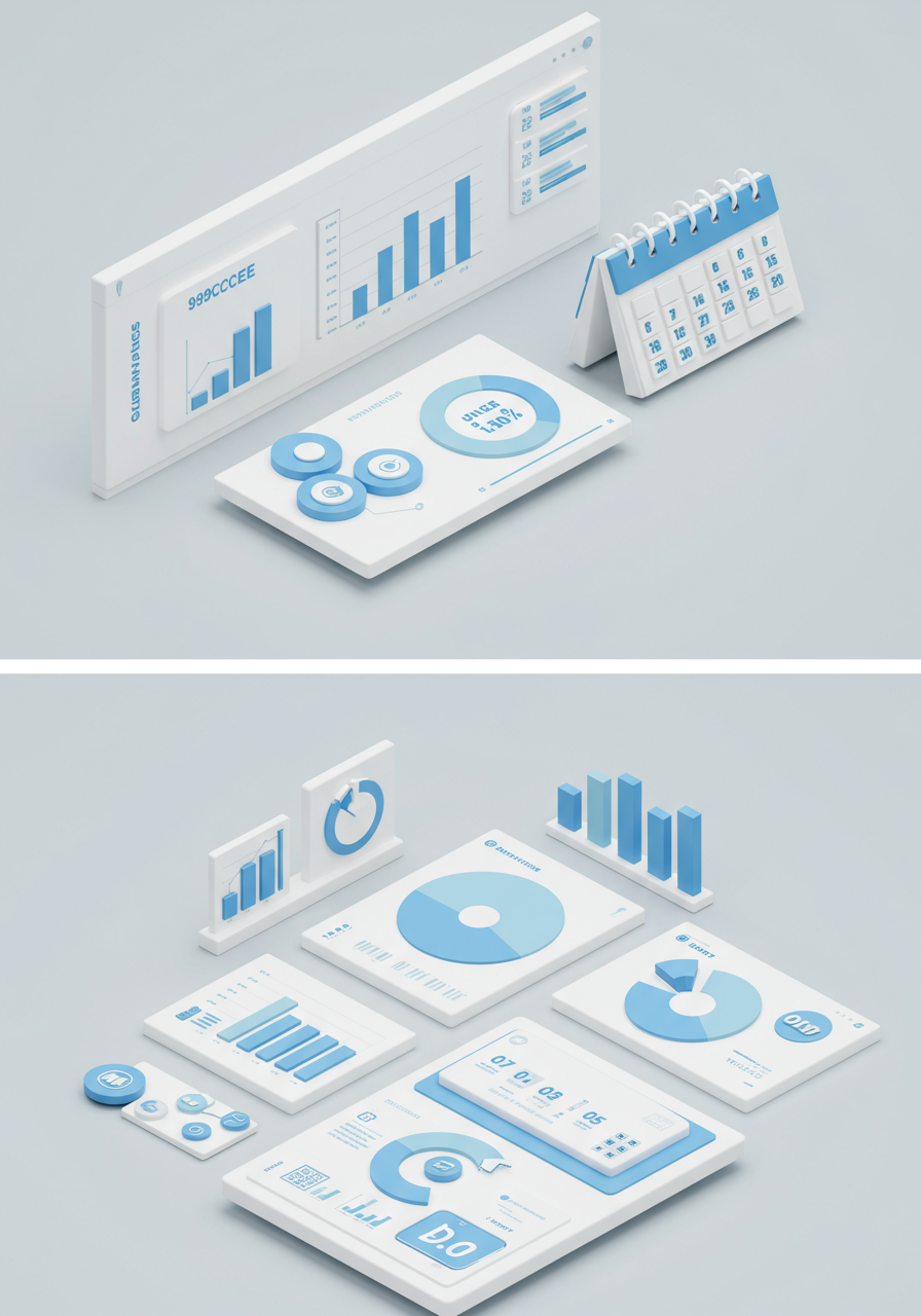 Executive Report AI Agent - 3D isometric illustration