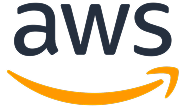 AWS logo with the orange curved arrow underneath the black lowercase letters.