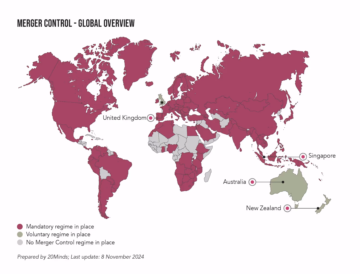 Merger Control Regime Map (Global Merger Control: Keeping M&A Deals on Track)