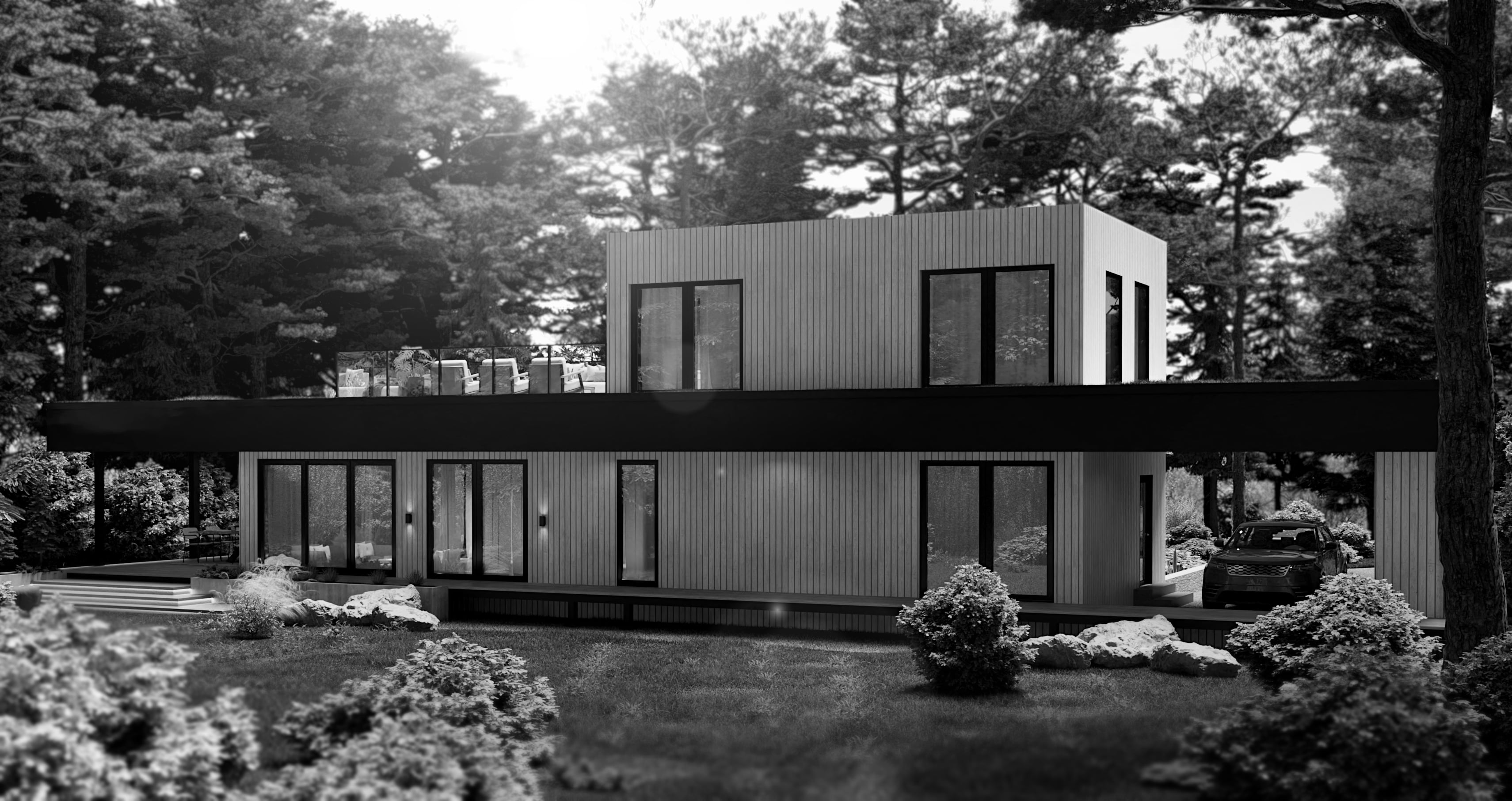 Depths of the North - Exterior - B&W