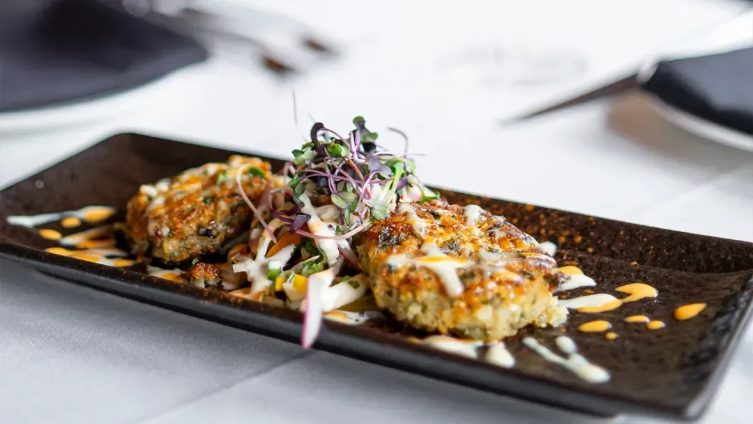 lumpy crab cakes made in house at prime29 steakhouse