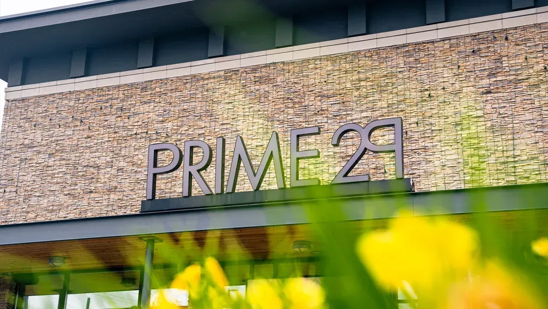 prime29's exterior sign at the front entrance
