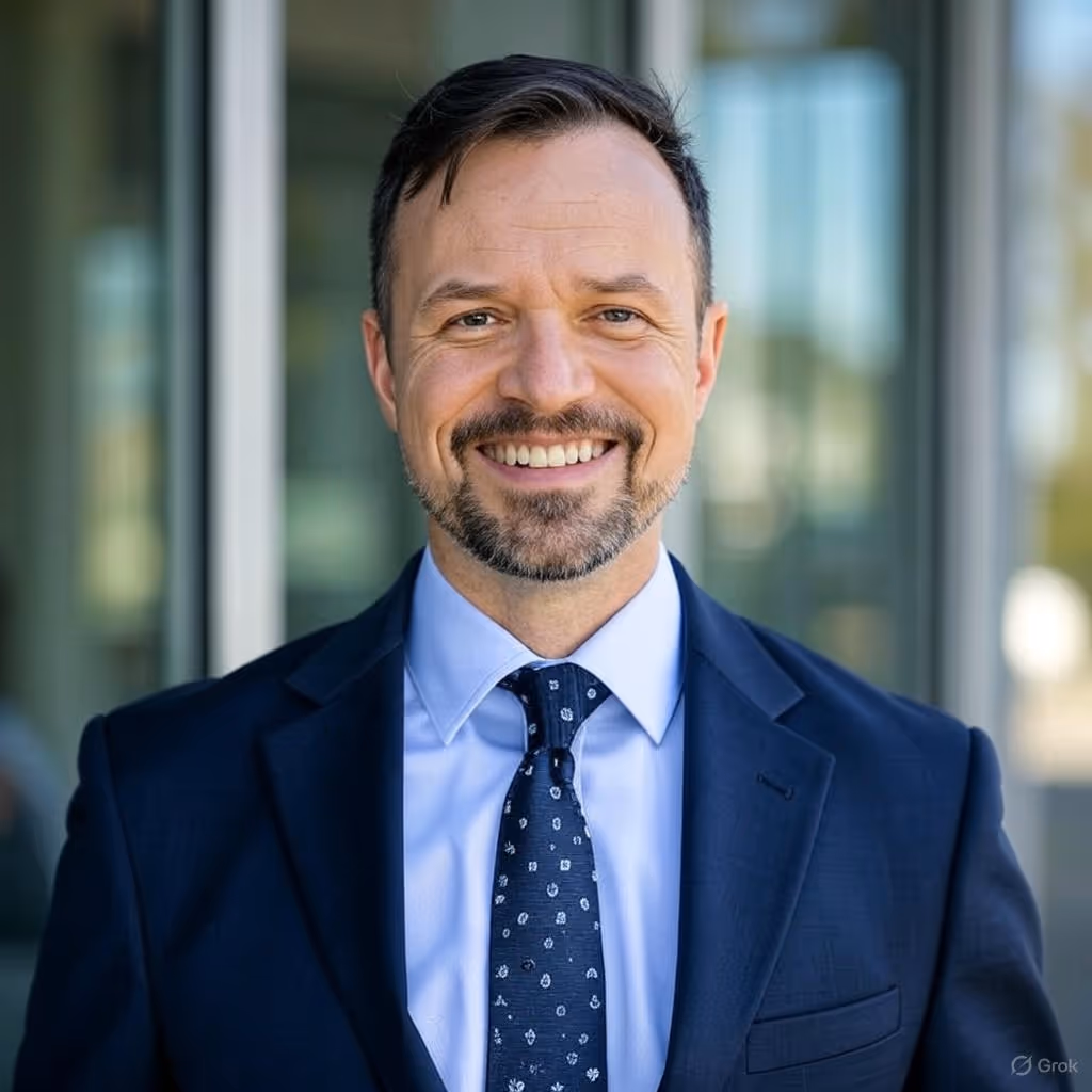 Professional photo of smiling and determined financial fiduciary at Petra Wealth Management