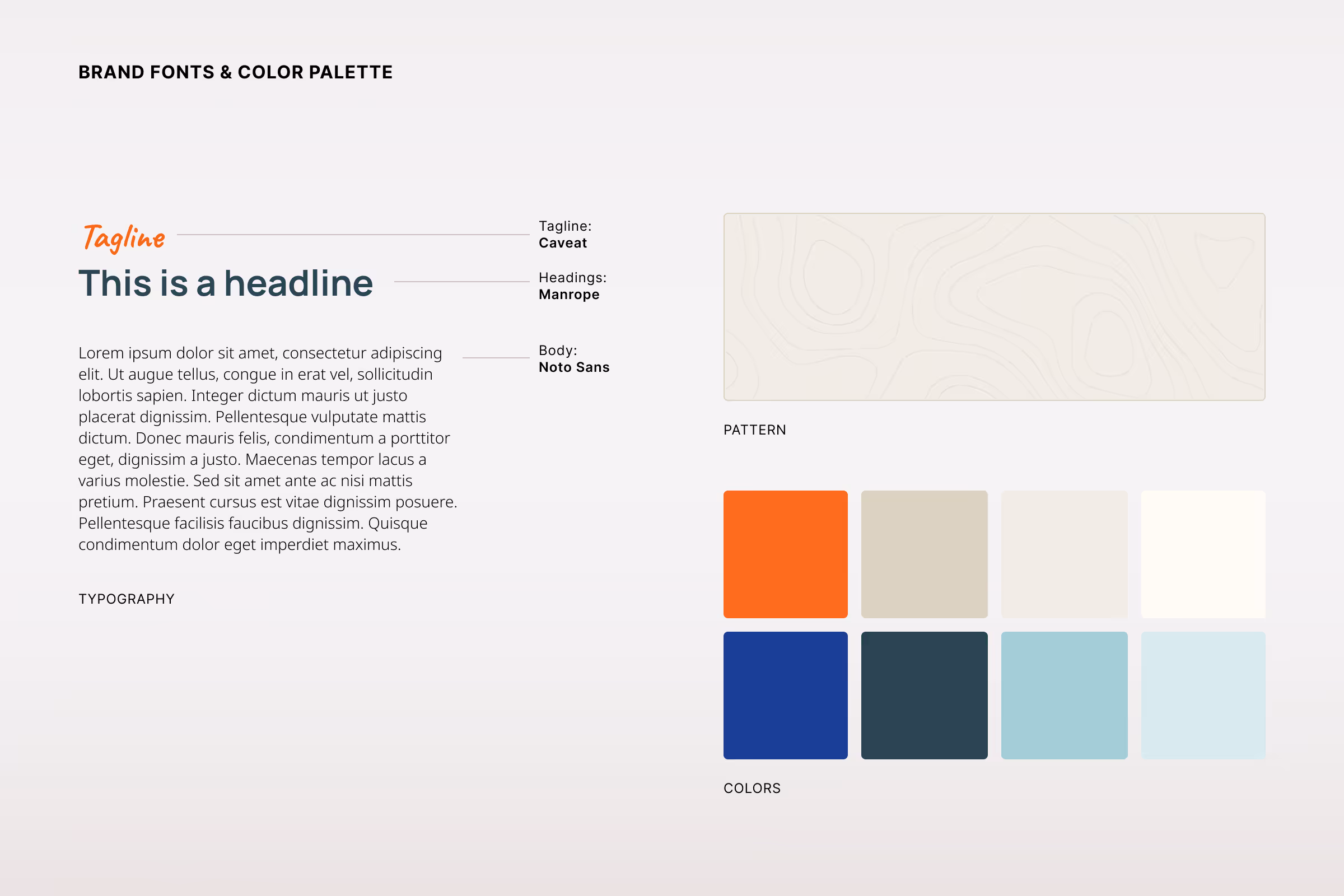 Tahoe Bike Co brand fonts and color palette