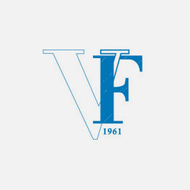 Logo con le lettere sovrapposte V e F in blu e bianco con l'anno 1961 sotto la F.