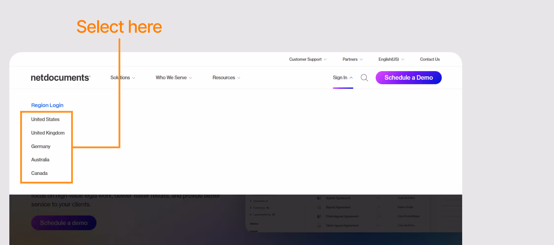 all regions you can login for netdocuments account