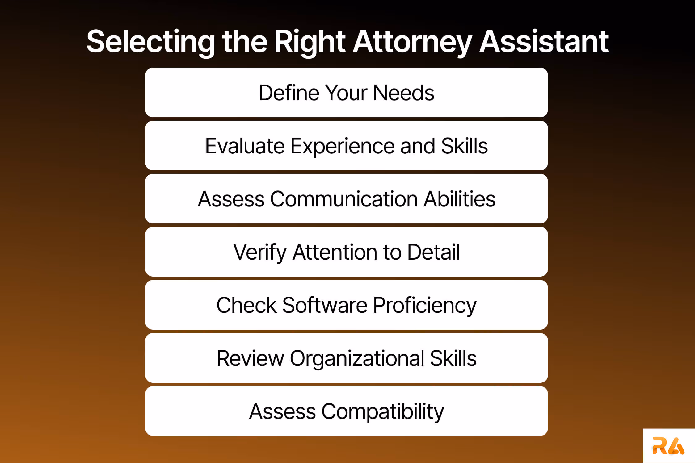list of best practices in choosing an attorney assistant for law firms