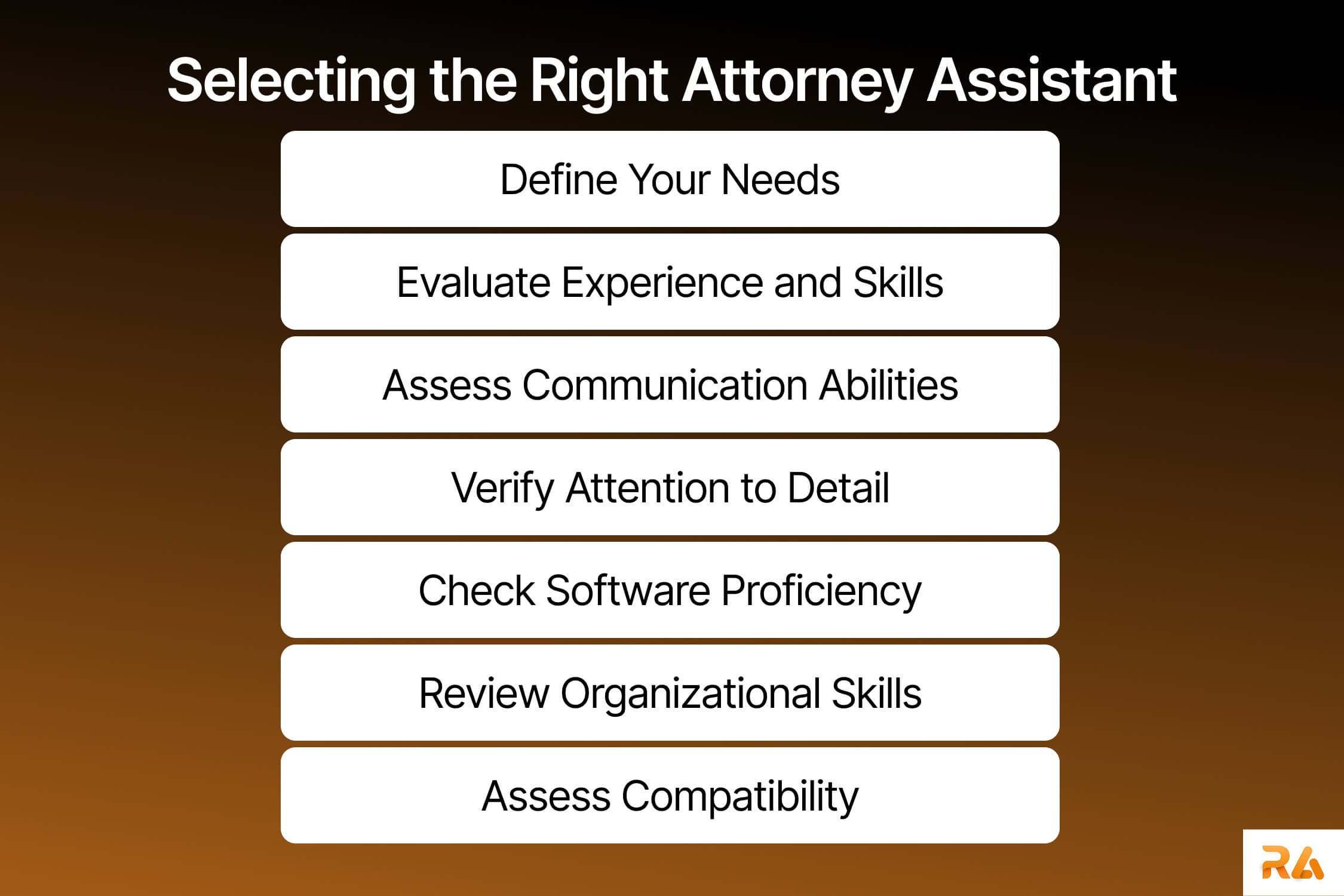 list of best practices in choosing an attorney assistant for law firms