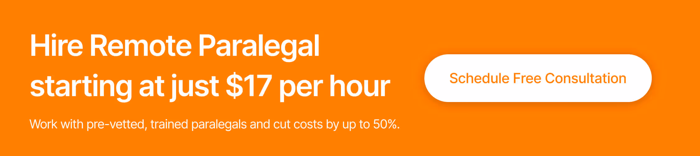 banner for hiring remote paralegal