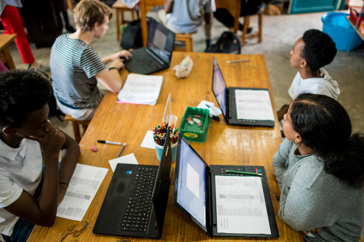 A group of students having a study session