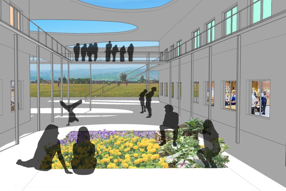 A picture depicting the future school-grounds