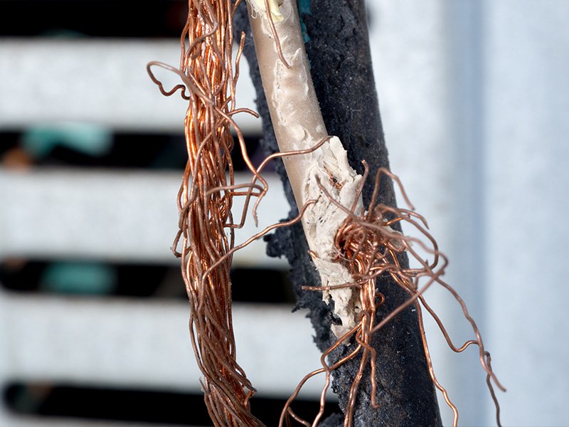 chewed copper wires