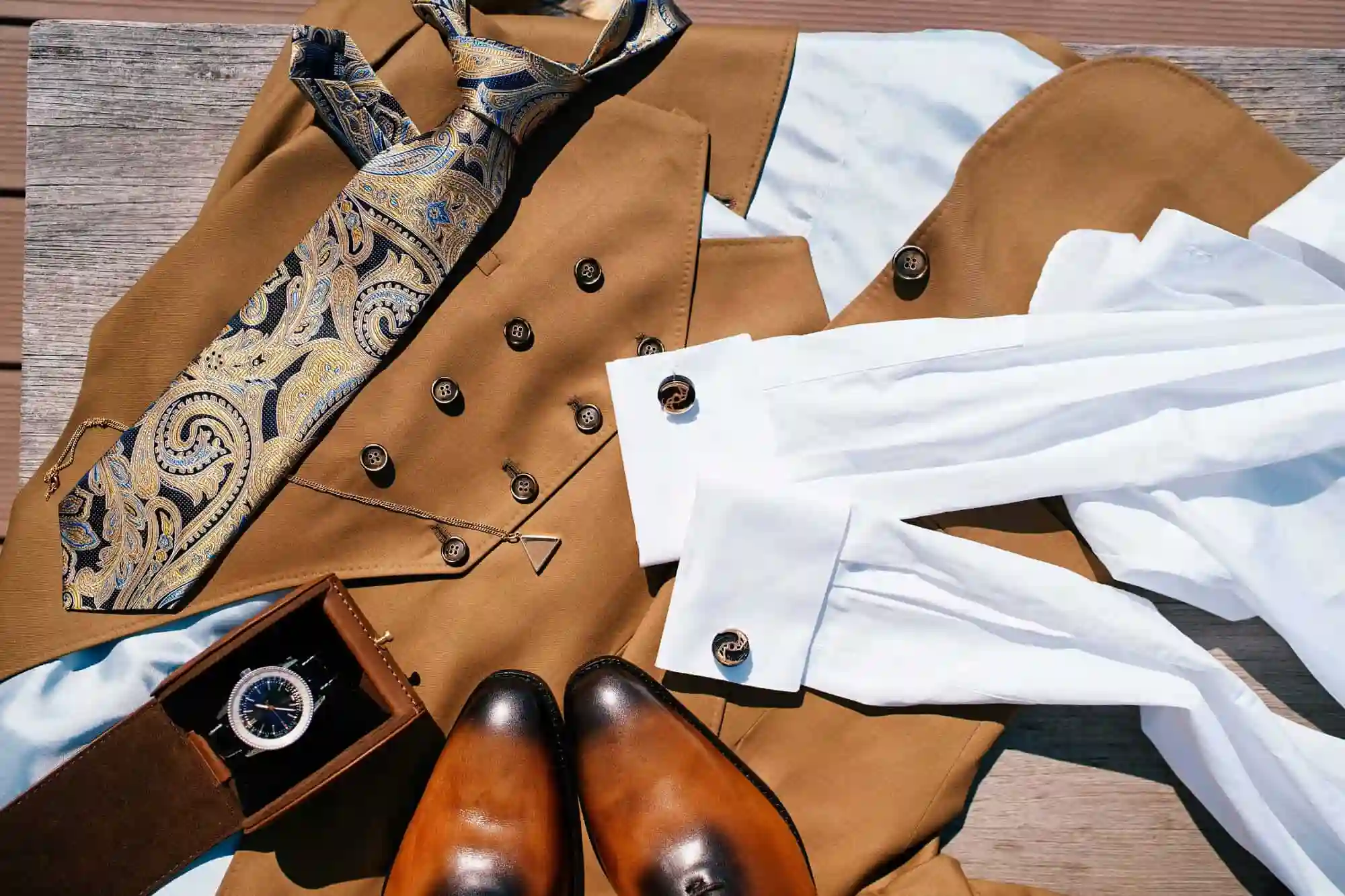men's clothing stacked and displayed