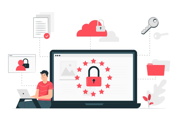 Data protection law illustration concept Free Vector