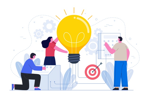 Business idea concept with people Free Vector