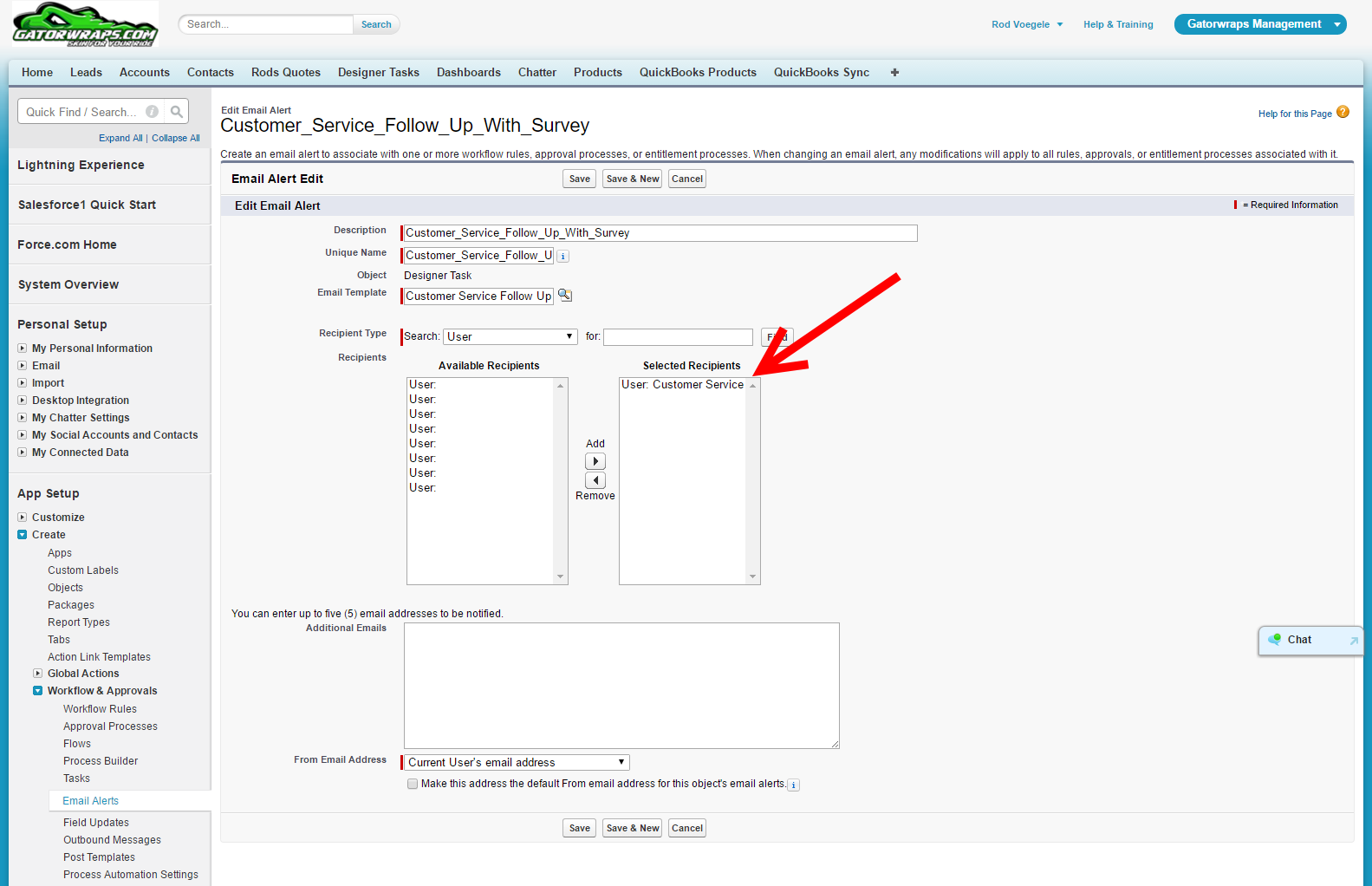 How can we add a customer's email address as a recipient in the Email Alerts  under Workflow Rules? - Salesforce Developer Community
