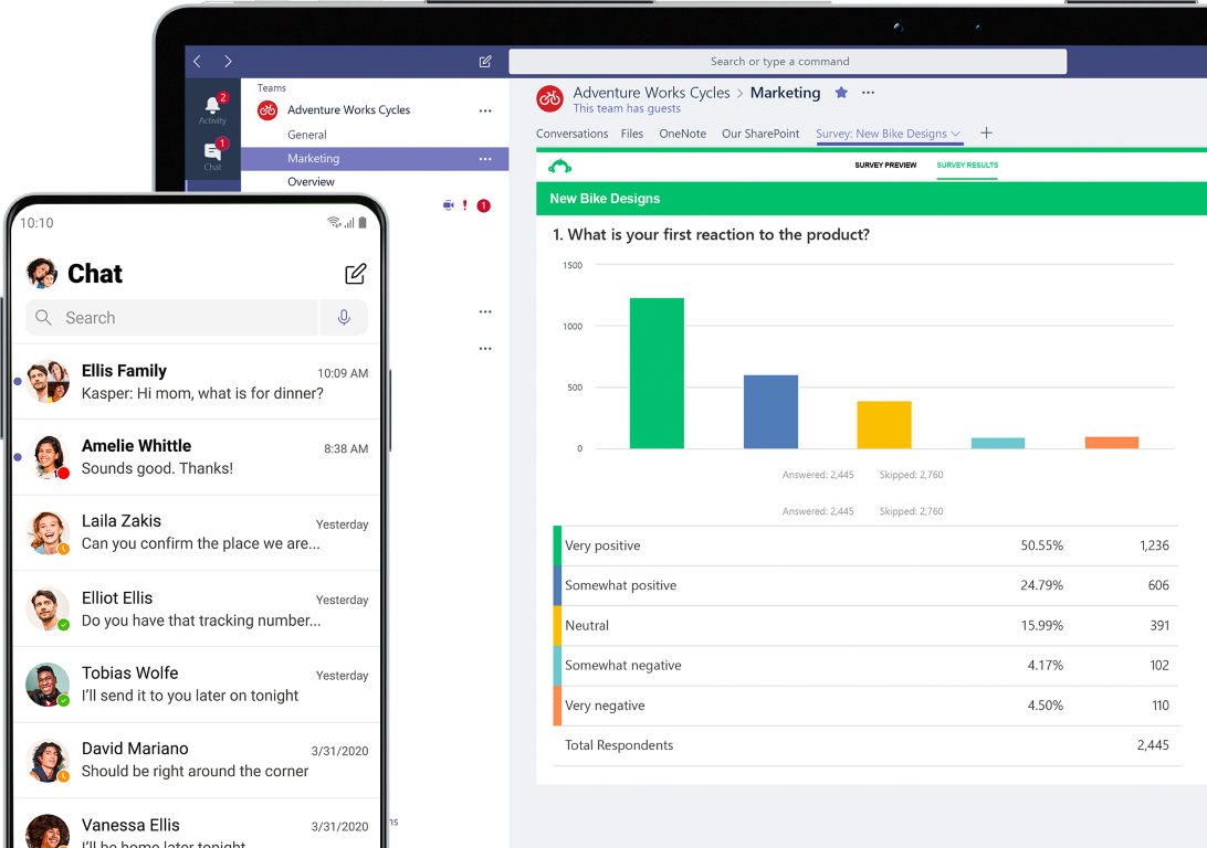 Microsoft teams是跨瀏覽器和平台應用程式，可在行動裝置和桌面上運作